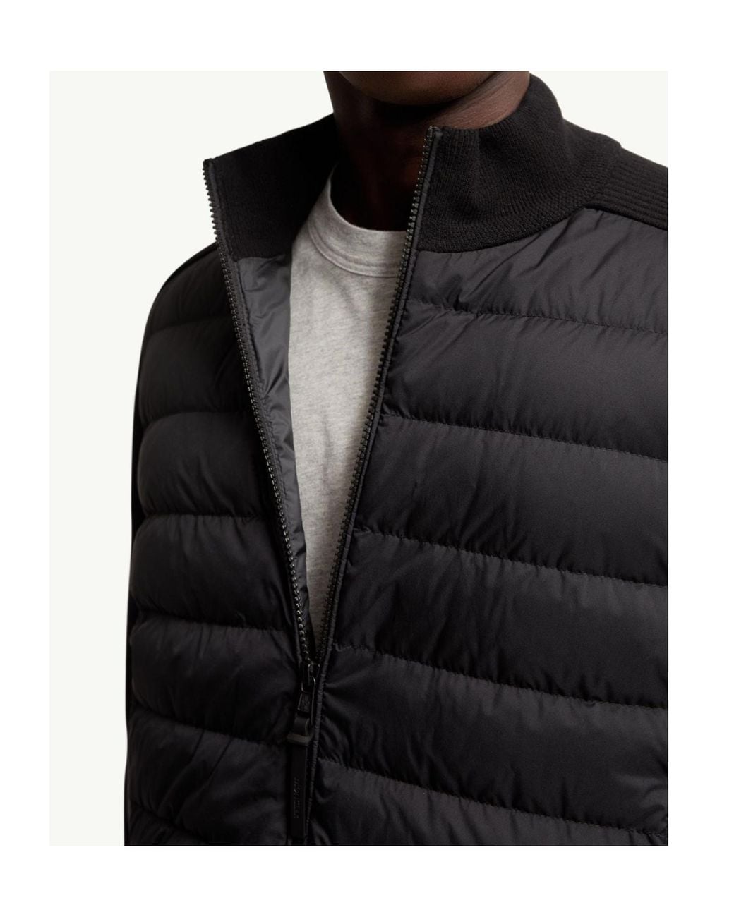 Moncler Gray Padded Zip-Up Cardigan for men