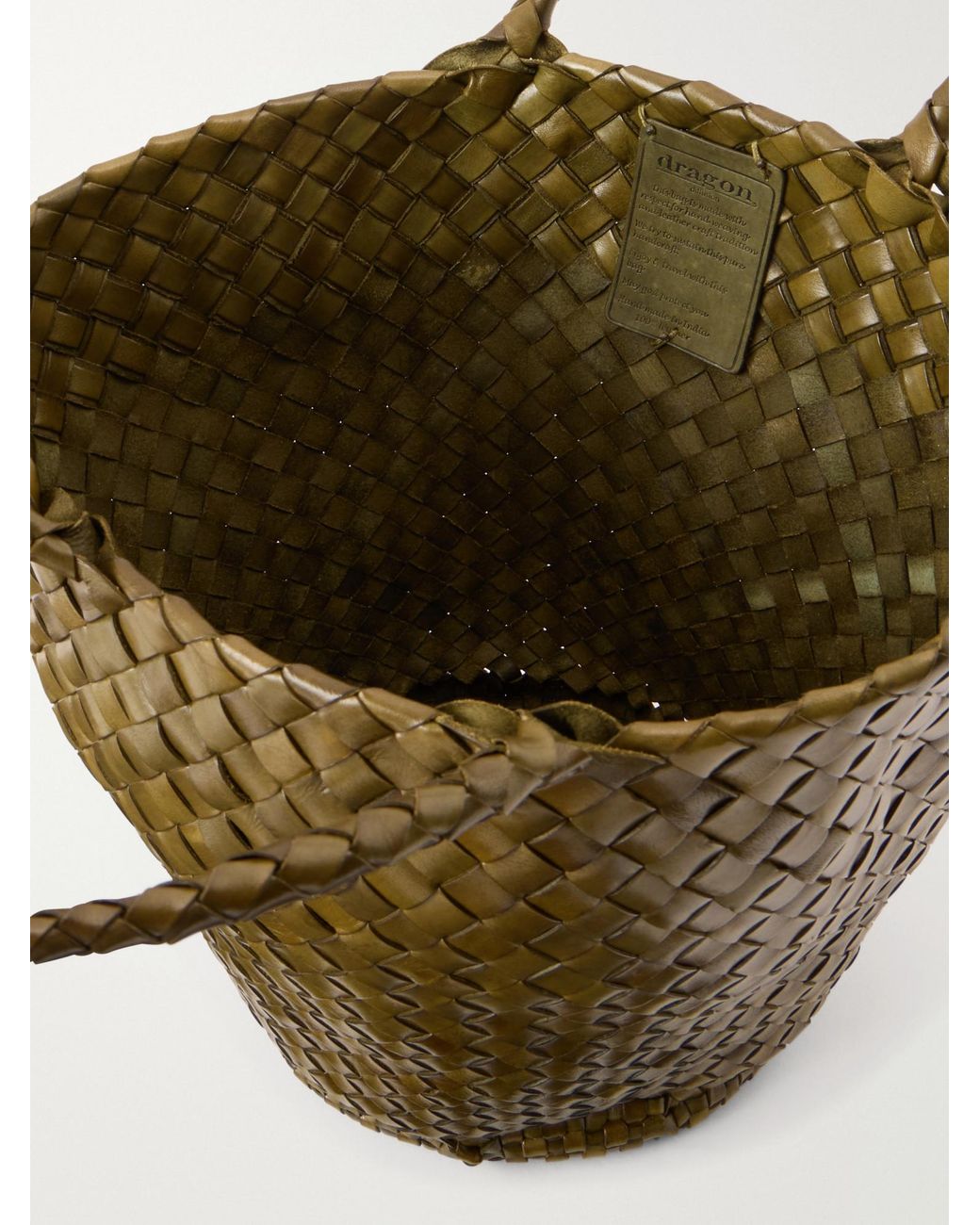 Dragon Diffusion Metallic Woven Leather Tote