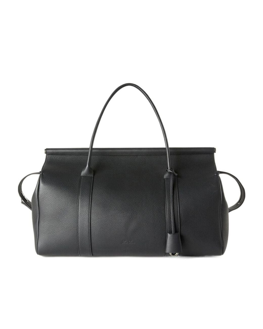 Loro Piana Black Loom Weekender Bag L42 for men