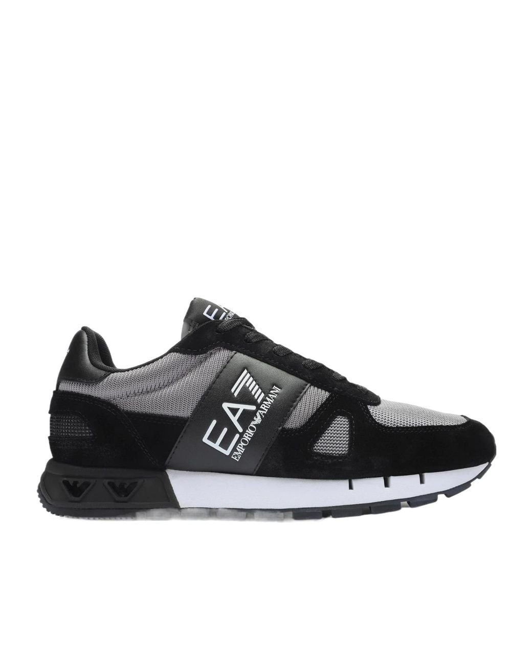EA7 Black Lace-Up Sneakers for men