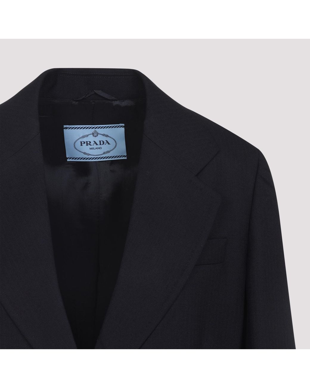 Prada Blue Single-Breasted Tailored Blazer