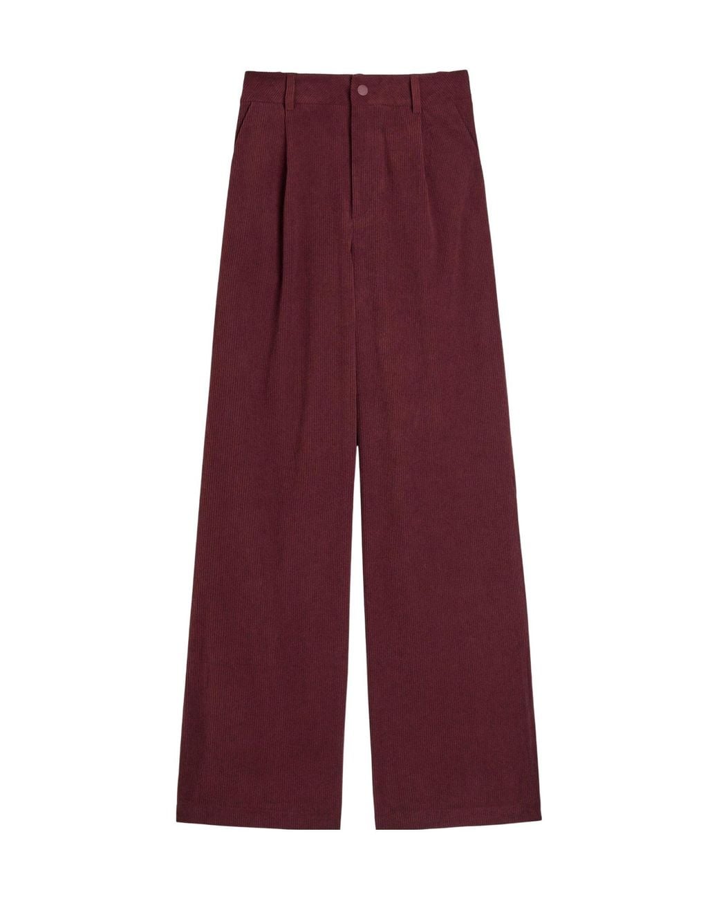 Varley Purple Wide-Leg Corduroy Trousers