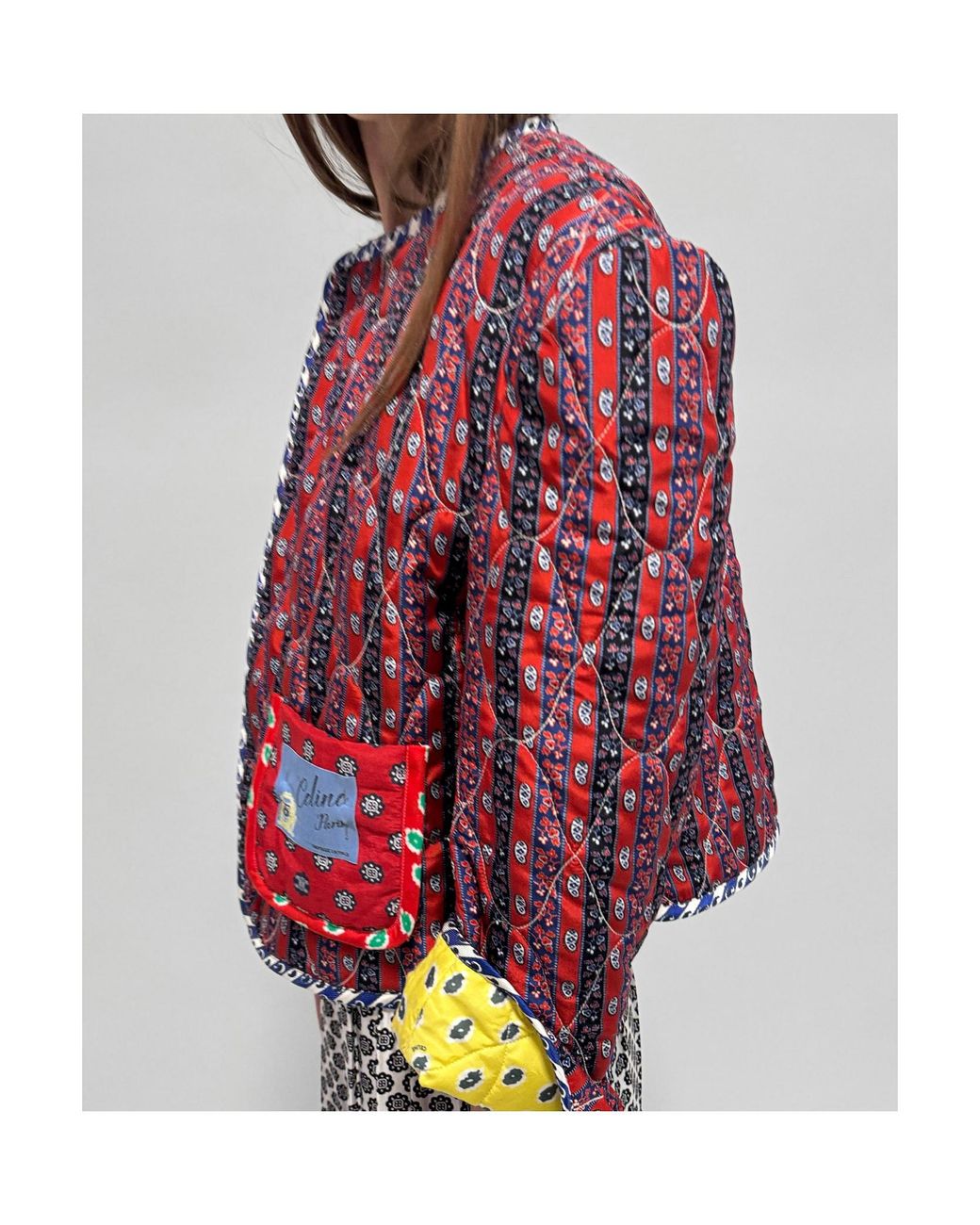 Céline Red Patchwork Jacket