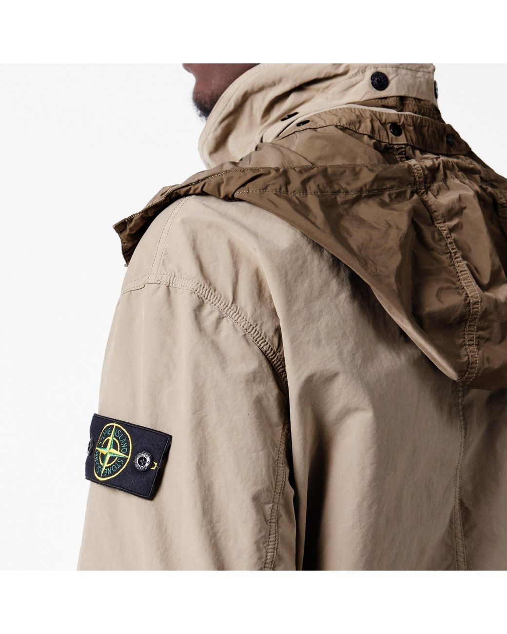 Stone Island Natural Stand-Collar Zip-Up Jacket for men
