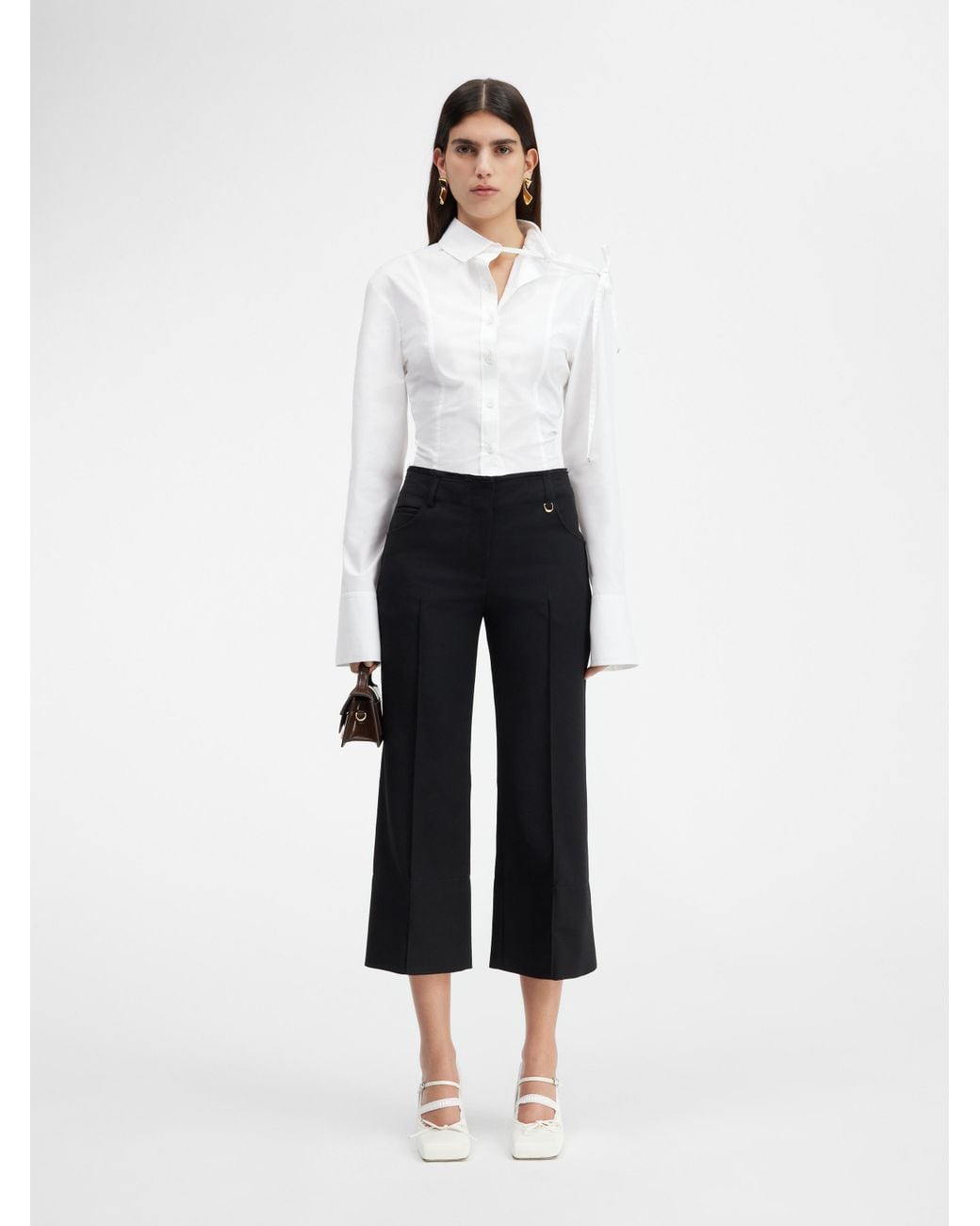 Jacquemus Black Le Pantalon Mid-Rise Cropped Trousers