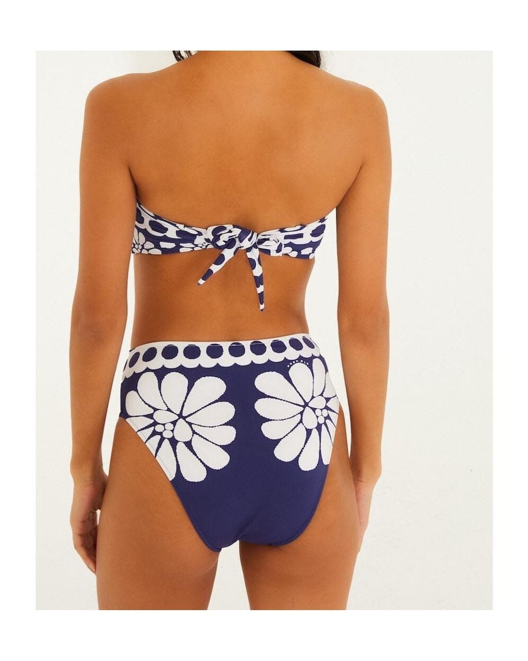 Farm Rio Blue Palermo Strapless Bikini Top