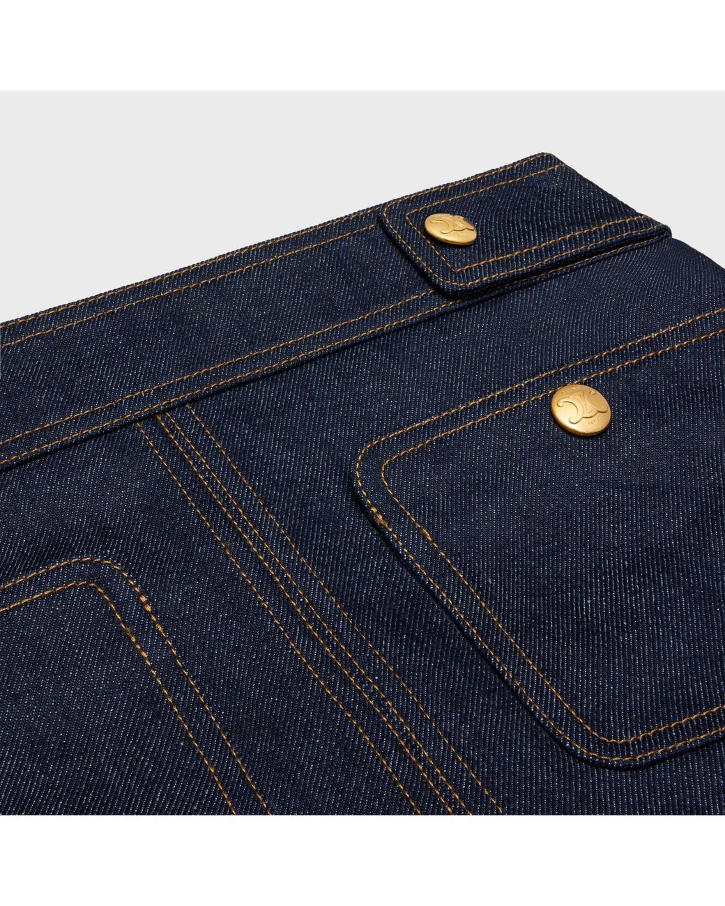 Céline Blue Trapeze Mini Skirt