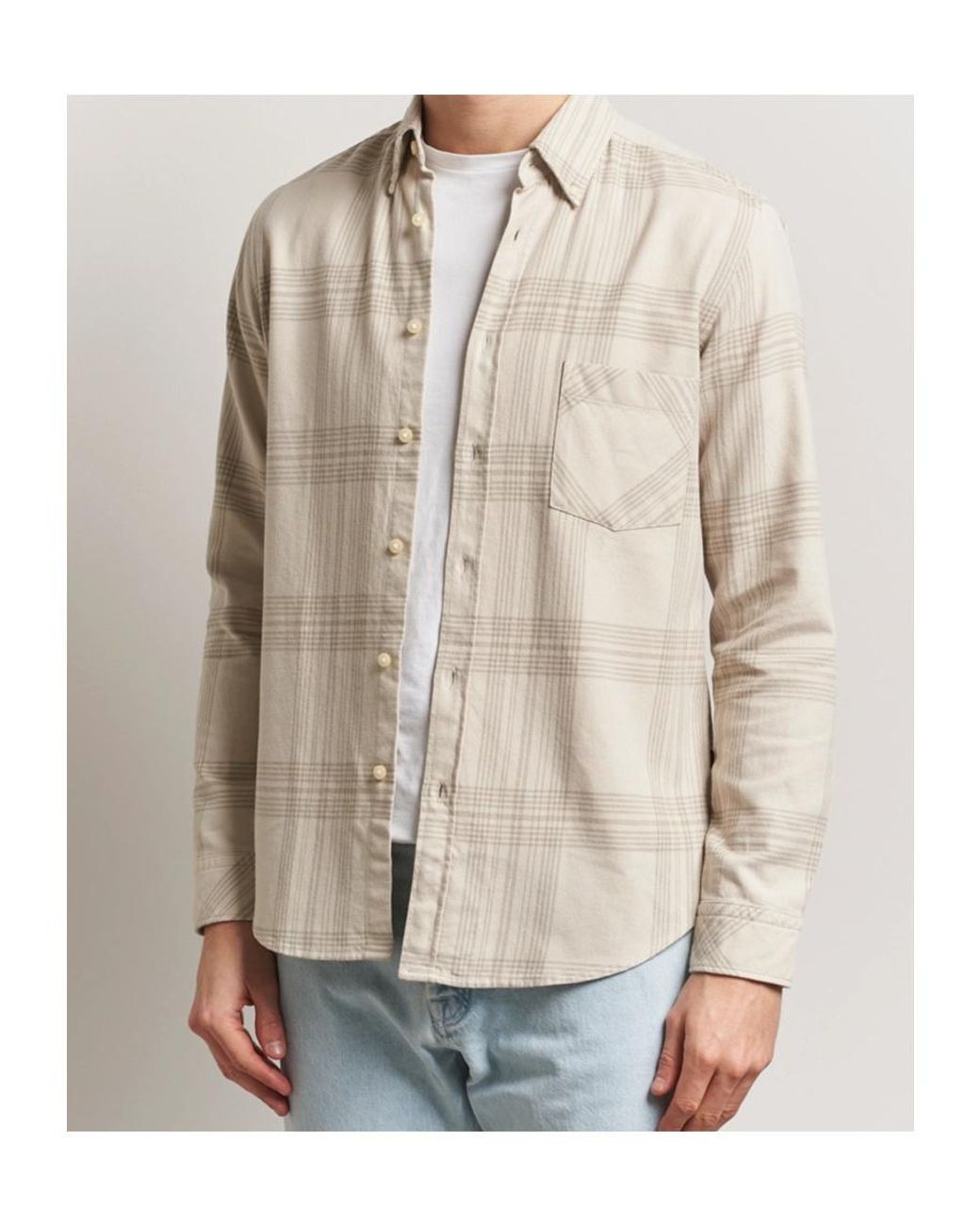 Boss Natural Checked Chest-Pocket Shirt for men