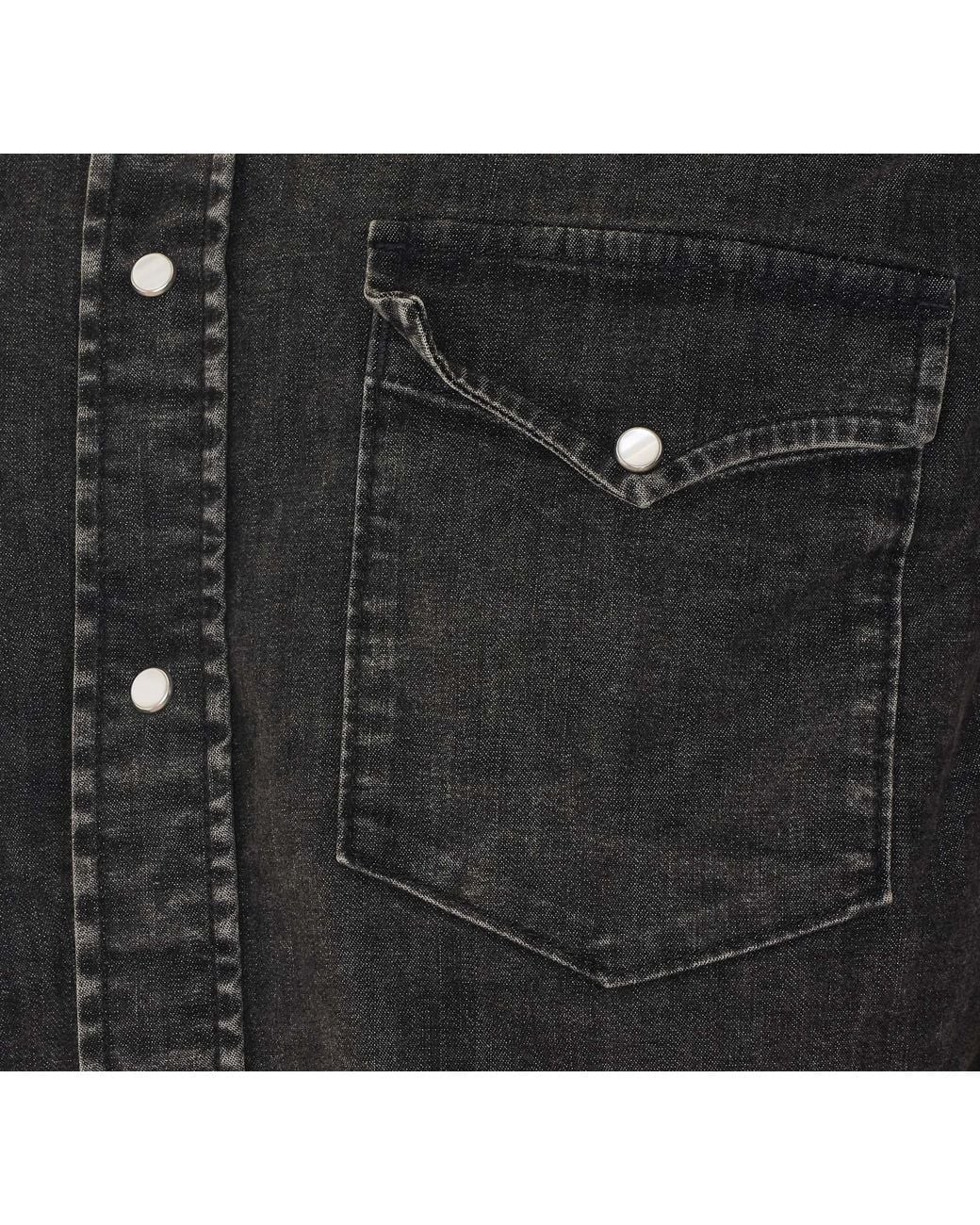 Dondup Black Western Denim Shirt for men