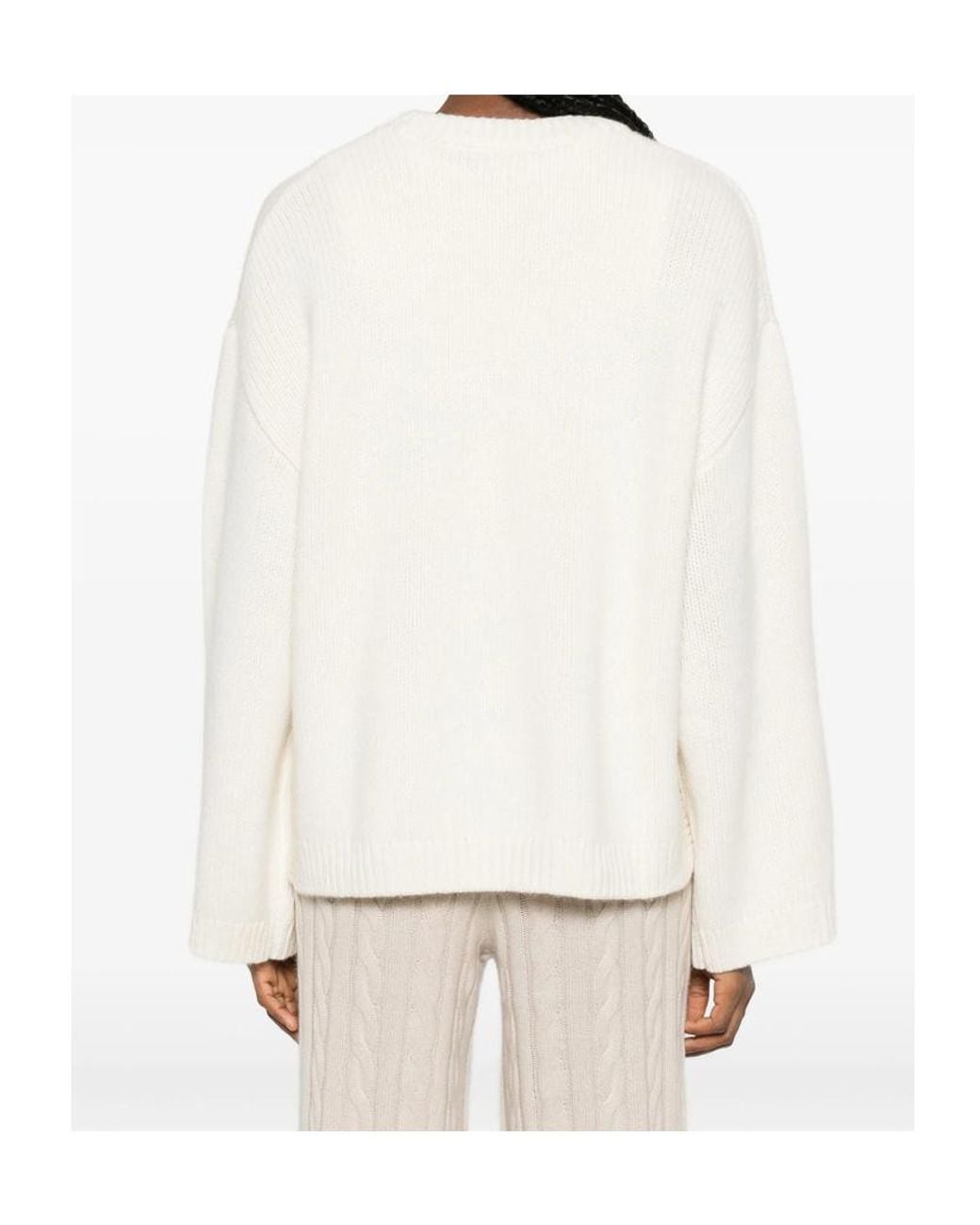 Soft Goat White Long-Sleeved Knitwear