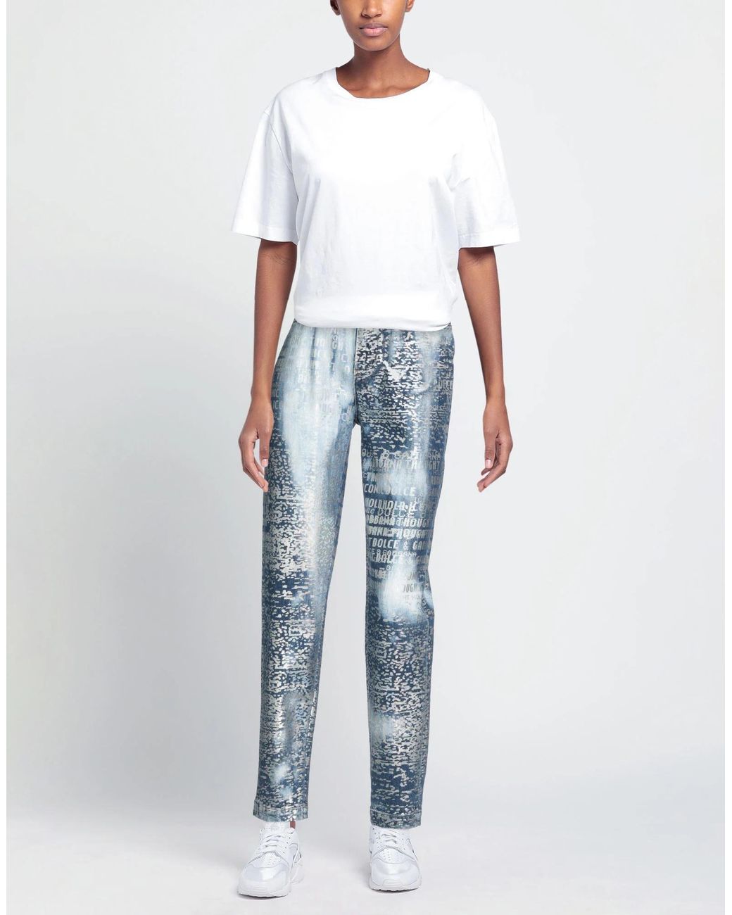 Dolce & Gabbana Blue Two-Tone Mid-Rise Jeans