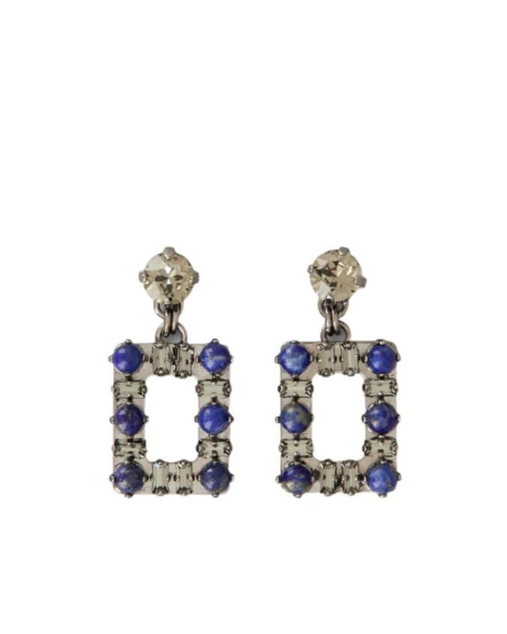 Roger Vivier Blue Bijoux Crystal Drop Earrings