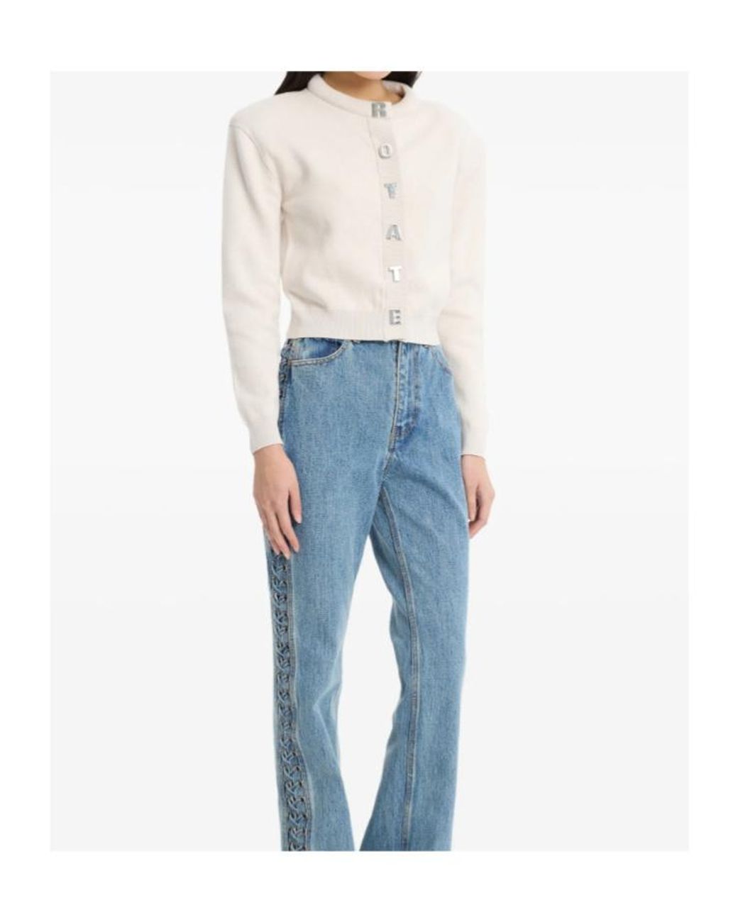 ROTATE BIRGER CHRISTENSEN White Long-Sleeve Cardigan