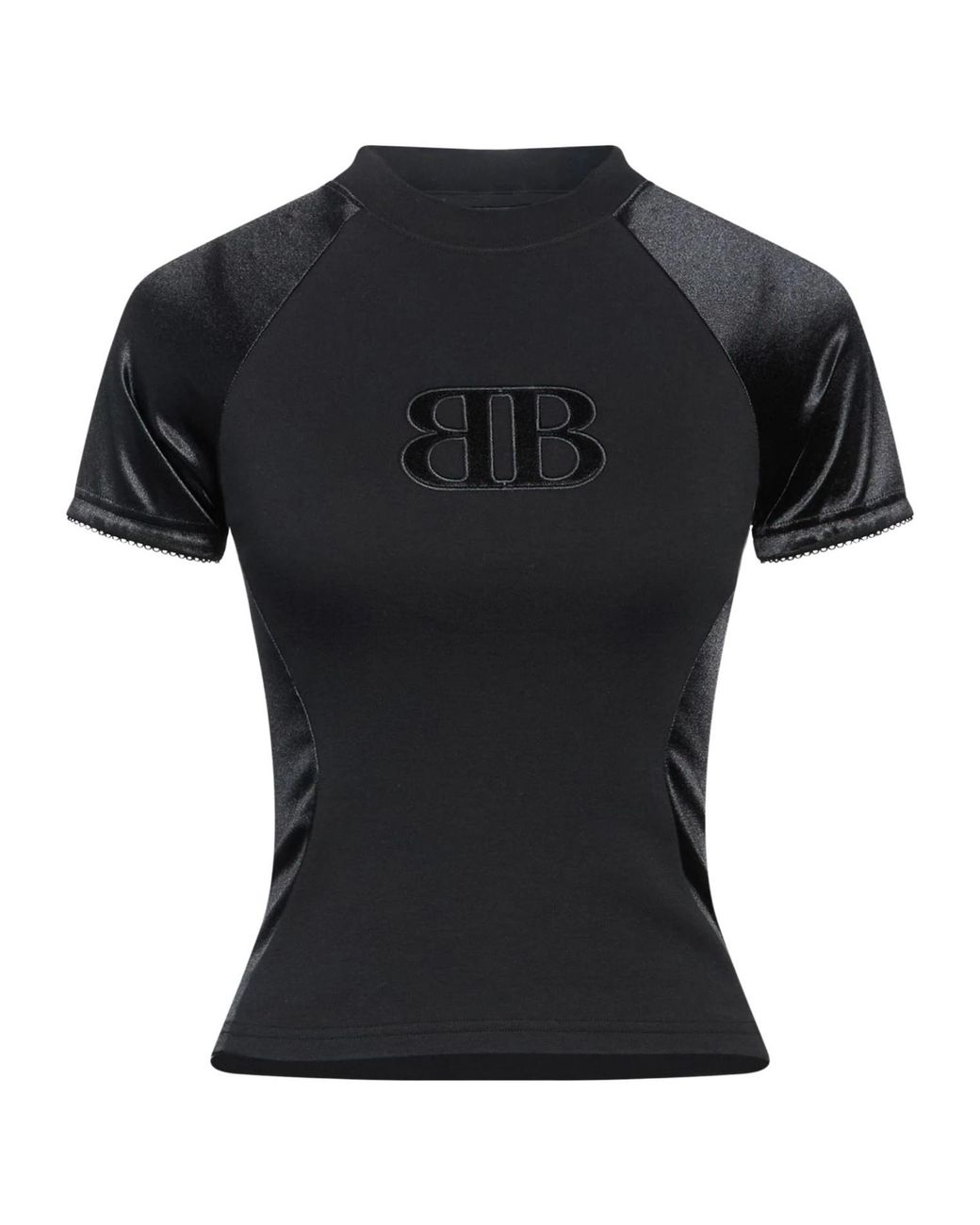 Balenciaga Black Satinshort Tops