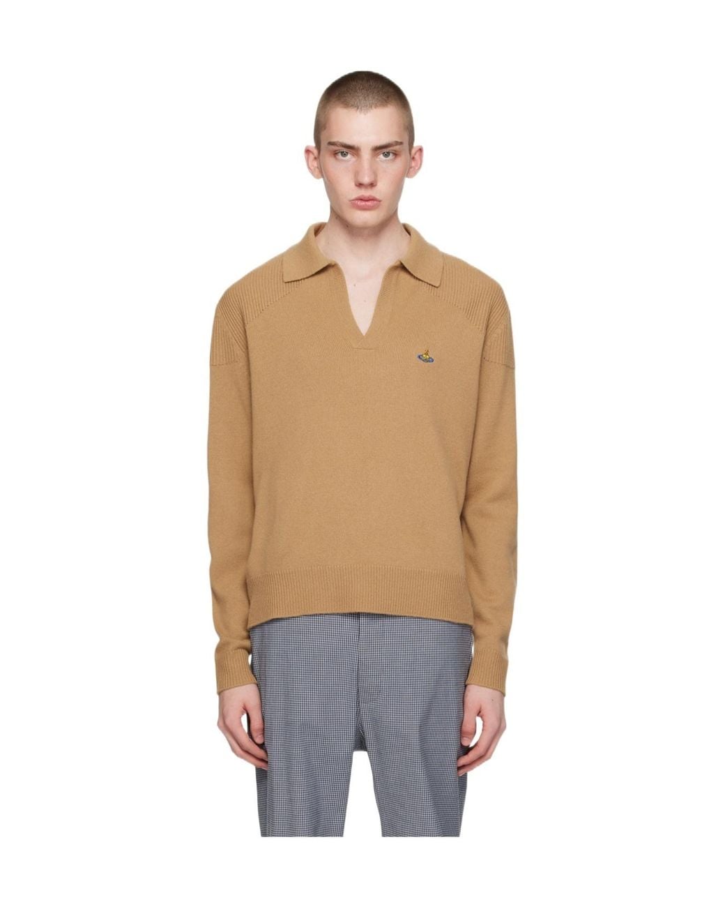 Vivienne Westwood Brown Orb-Embroidered Sweater for men