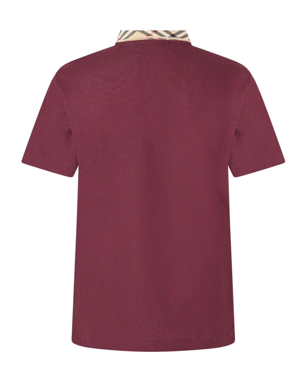 Burberry Red Classic Plaid Collar Polo Shirt for men
