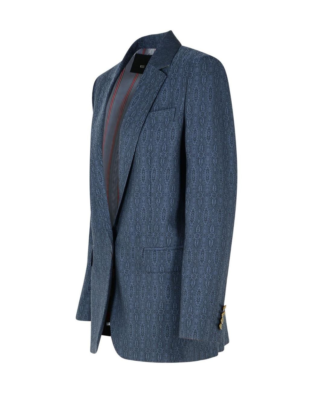 Etro Blue Paisley Printed Blazer