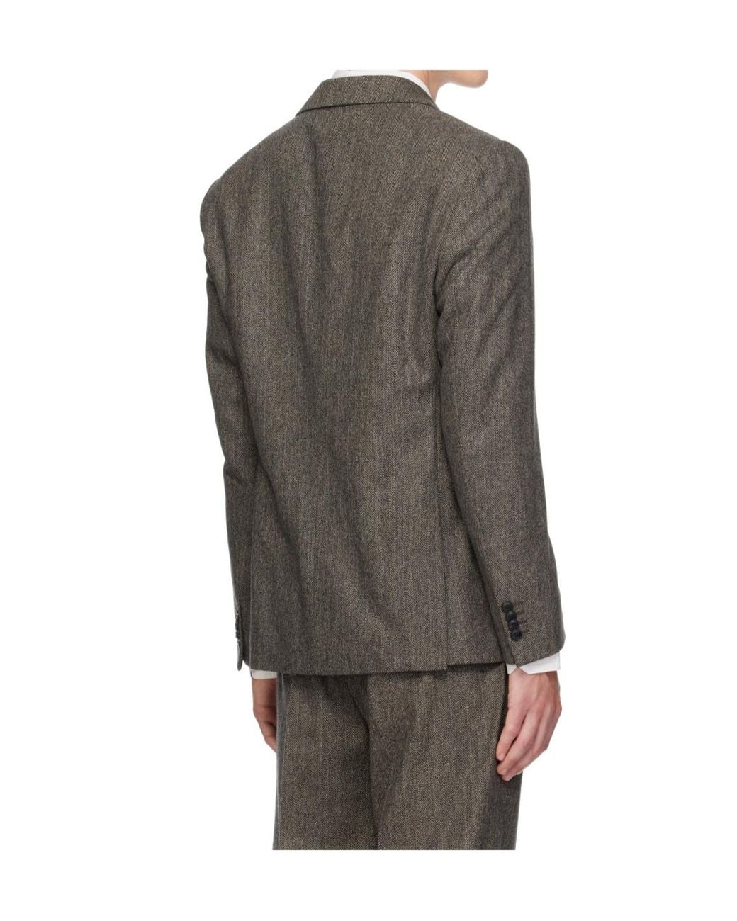 Barbour Gray Two-Button Herringbone Blazer for men