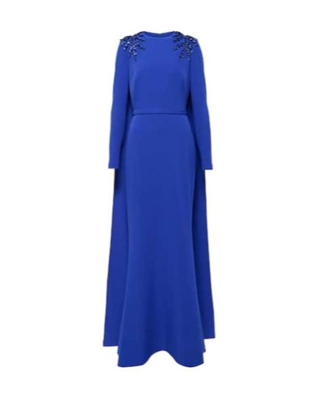 Safiyaa Blue Ginevra Embellished Caped Gown