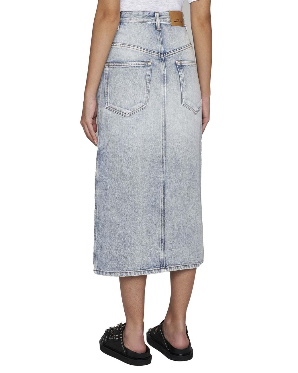 Isabel Marant Gray Isabel Marant Buttoned Midi Skirt