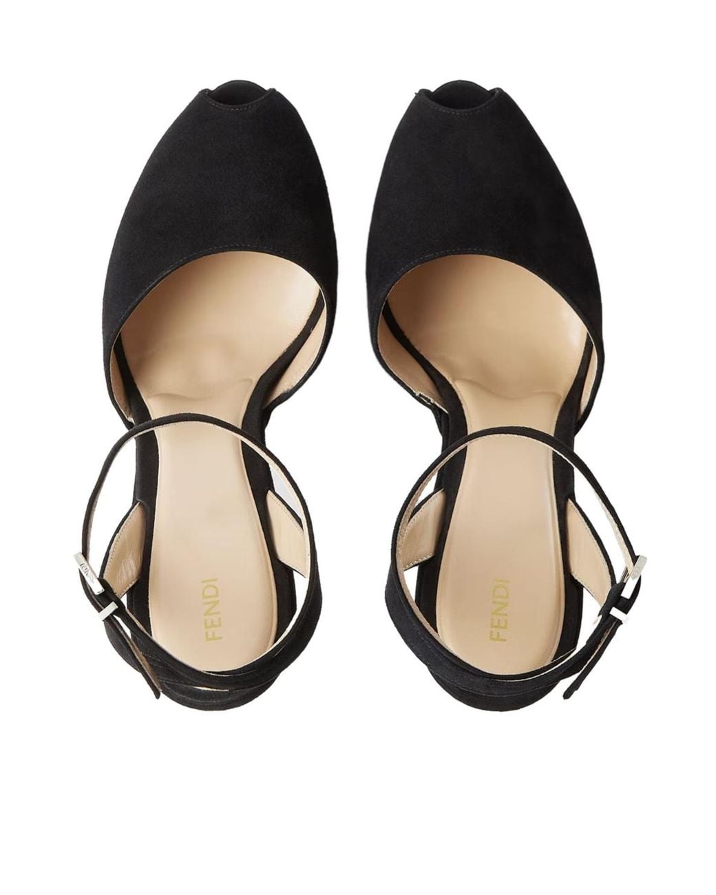 Fendi Black Illusion Suede Sandals