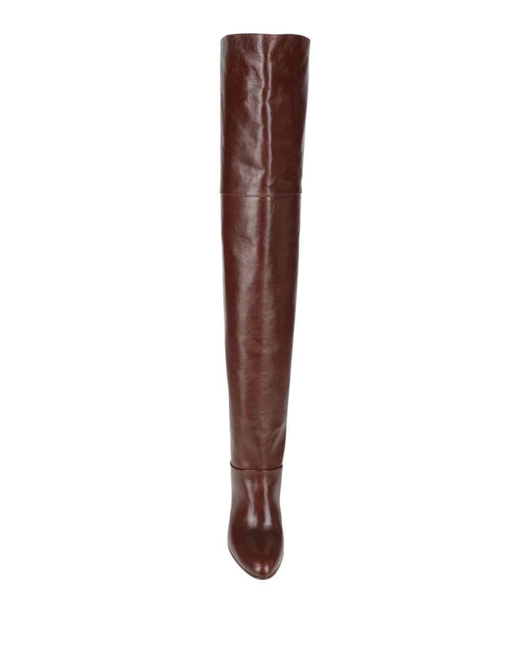 Chloé Brown Solid-Colored Tall Leather Boots