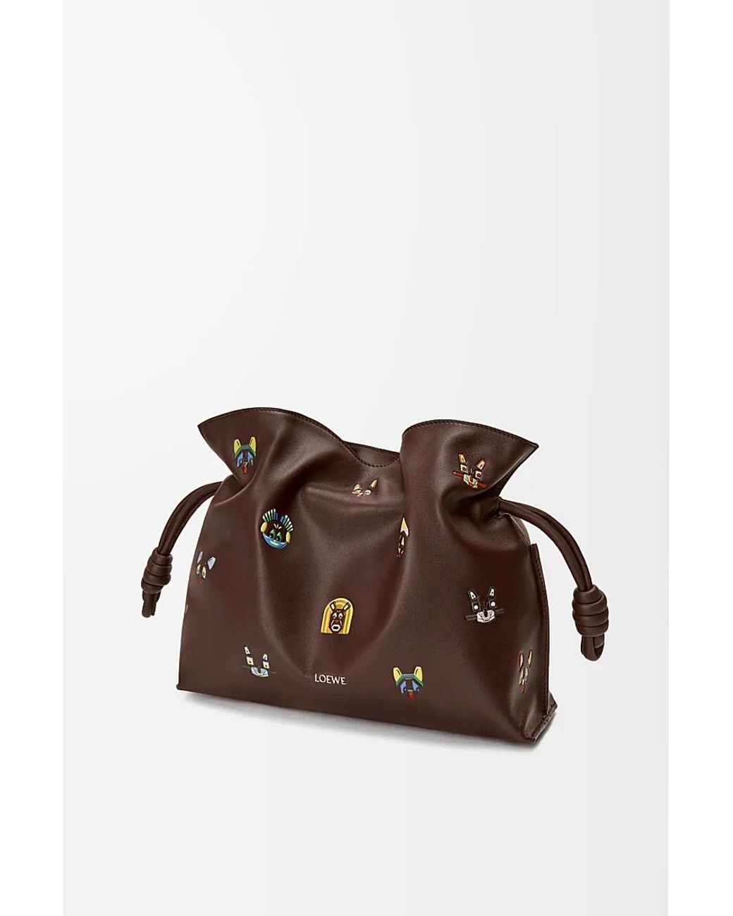 Loewe Brown X Louis Wain Medium Leather Flamenco Shoulder Bag