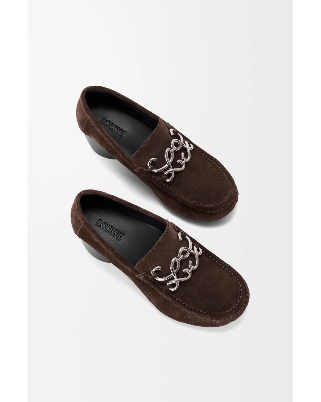 Loewe Brown Oval Double L Loafer