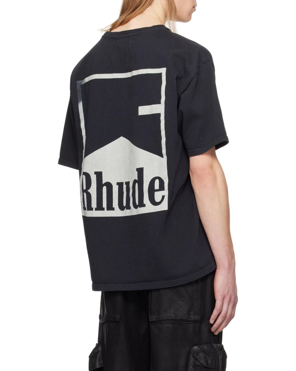 Rhude Black Logo Graphic T-Shirt for men