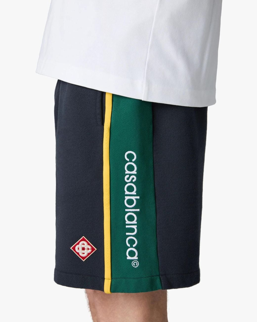 Casablanca Blue Logo Side-Stripe Shorts for men