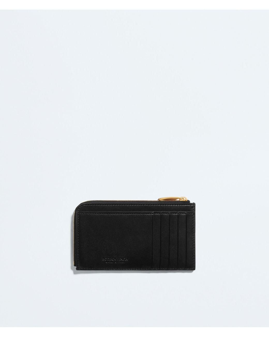 Bottega Veneta Black Intrecciato L-Zipped Card Case