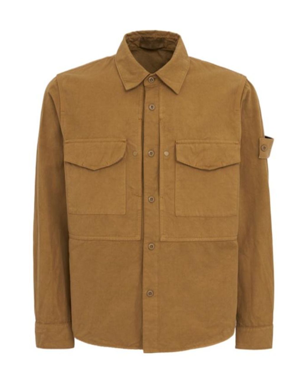 Stone Island Brown Cotton And Linen Shirt for men
