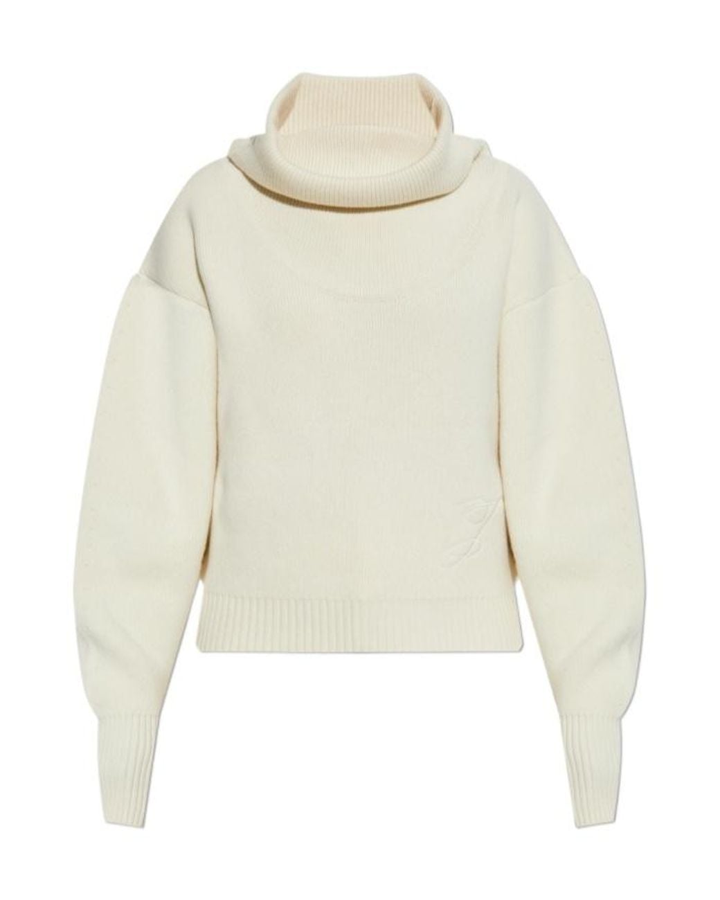 Jacquemus White The Pallone Turtleneck Knitted Sweater