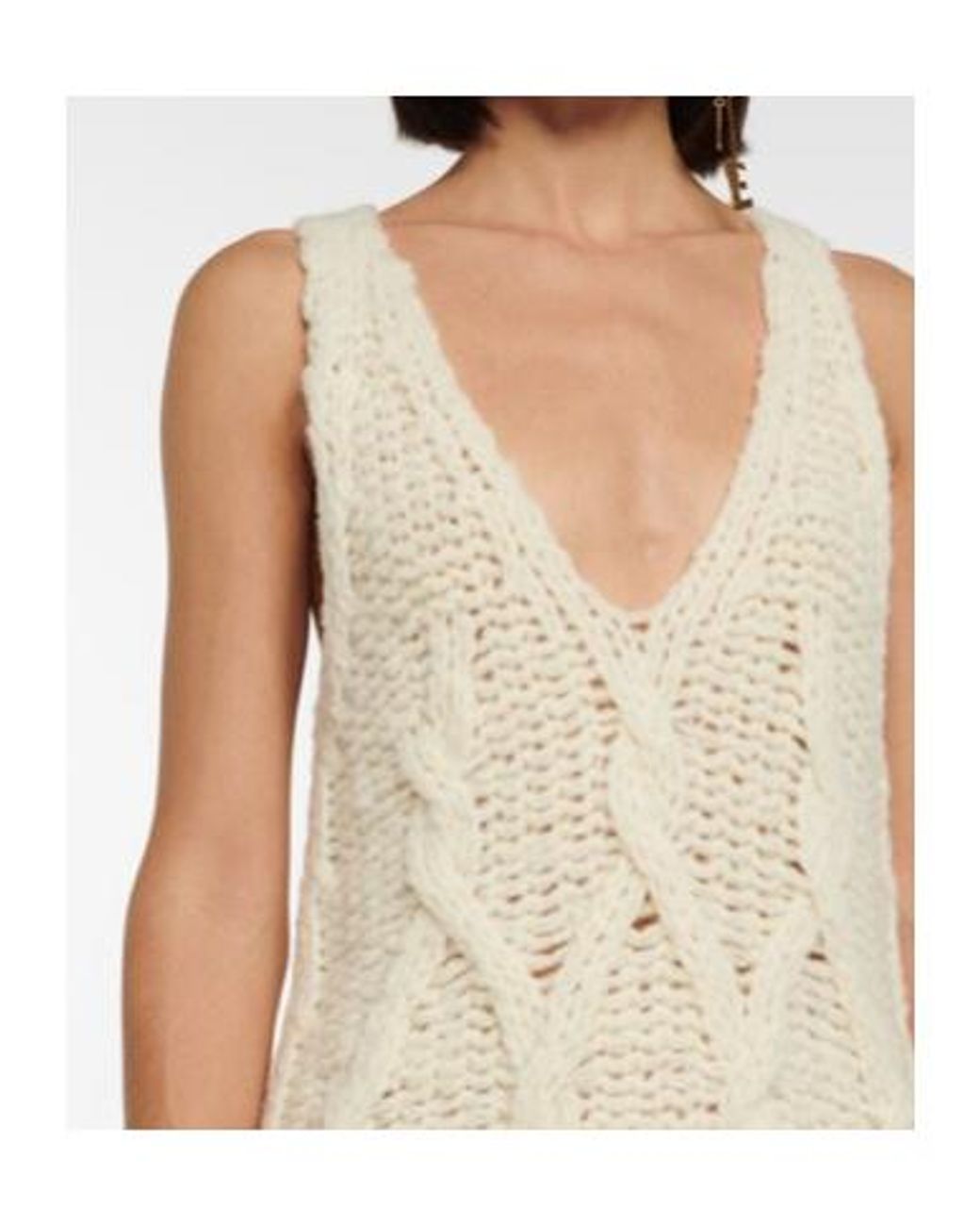 Acne White Cable-Knit Wool-Blend Minidress