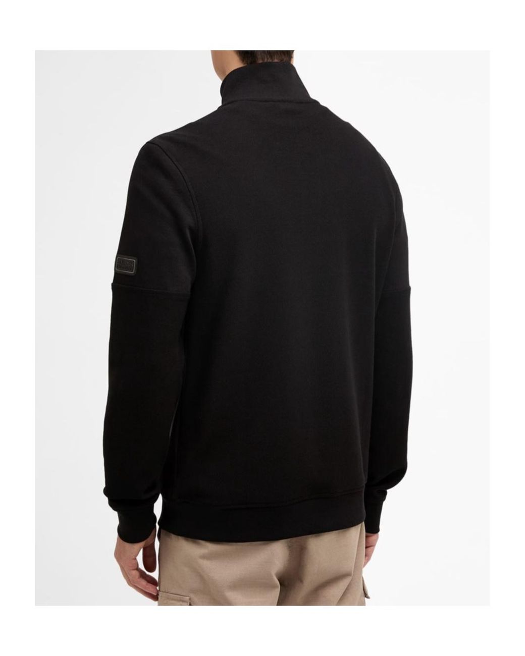 Barbour Black Kaspian Half-Zip Sweatshirt for men