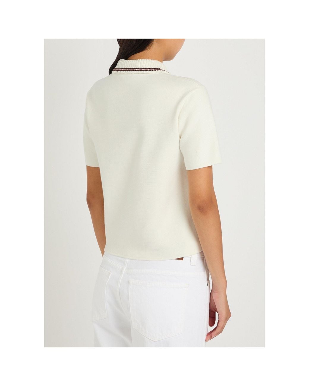 Moncler White Short-Sleeve Cotton Slim-Fit Polo Shirt