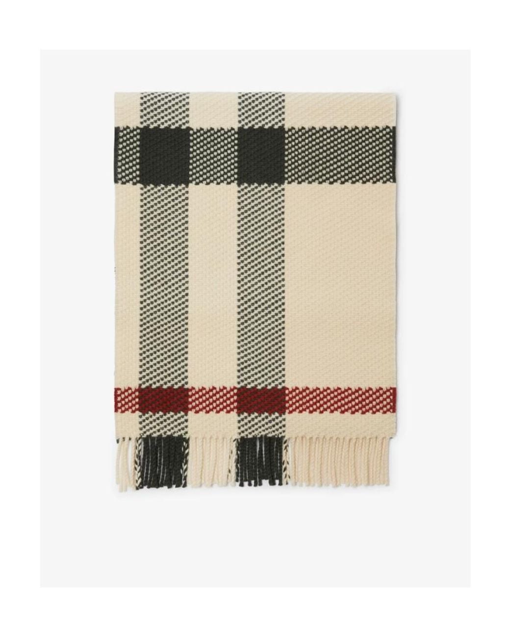 Burberry Multicolor Check-Pattern Fringed-Edge Scarf for men