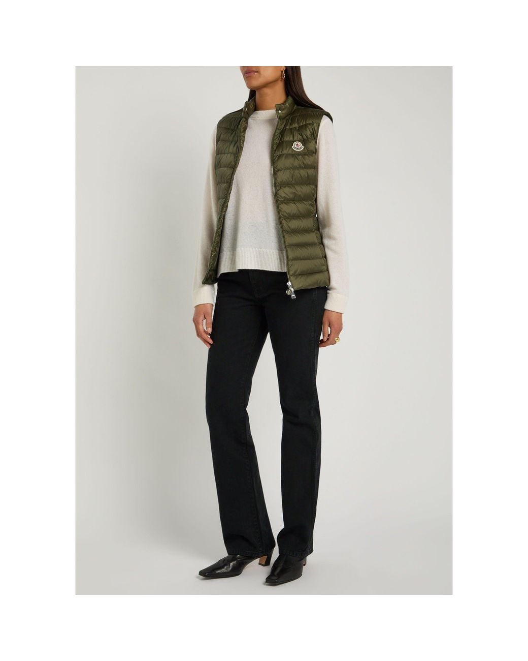 Moncler Green Stand-Collar Down Vest