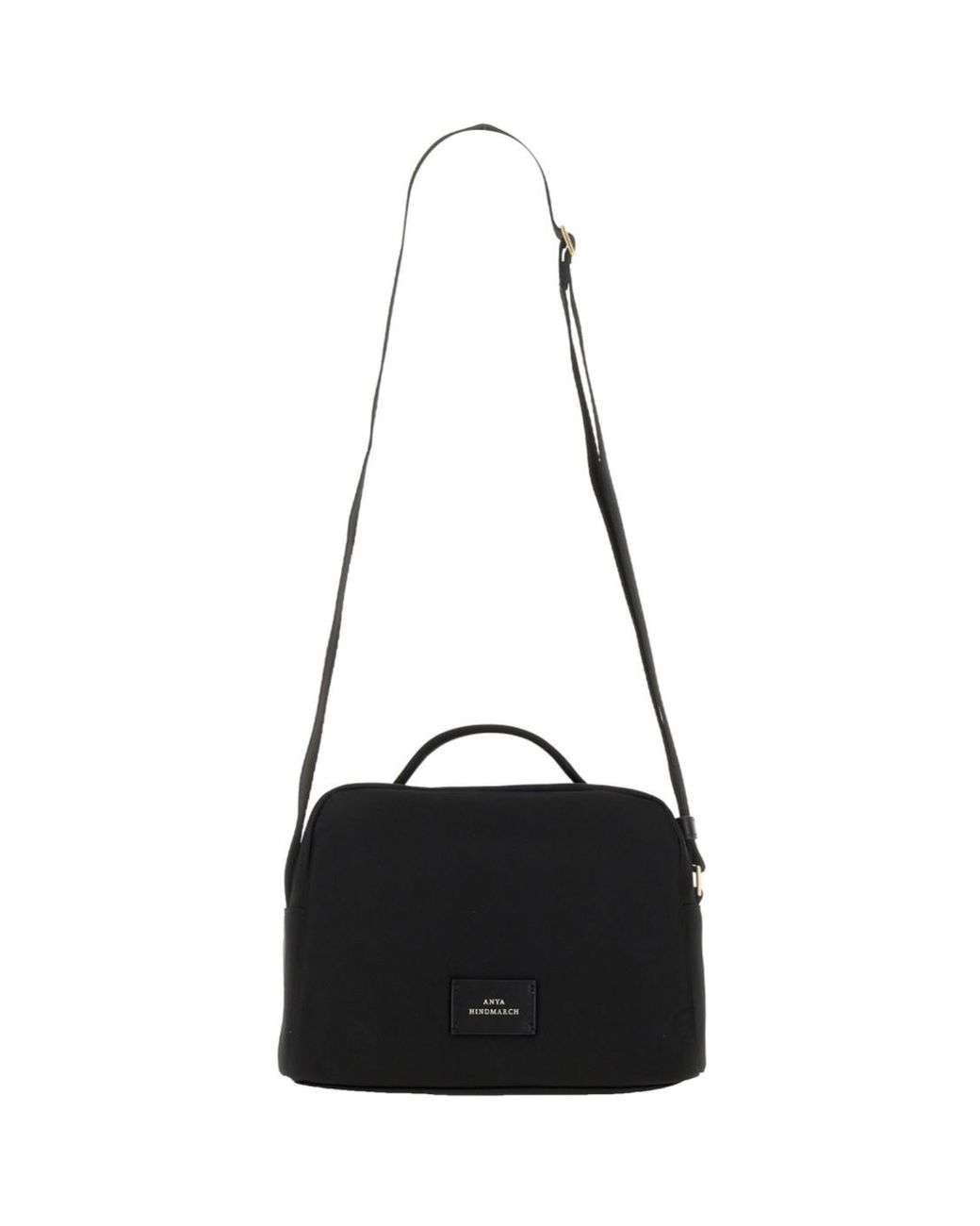 Anya Hindmarch Black Eyes Patch Zipped Shoulder Bag