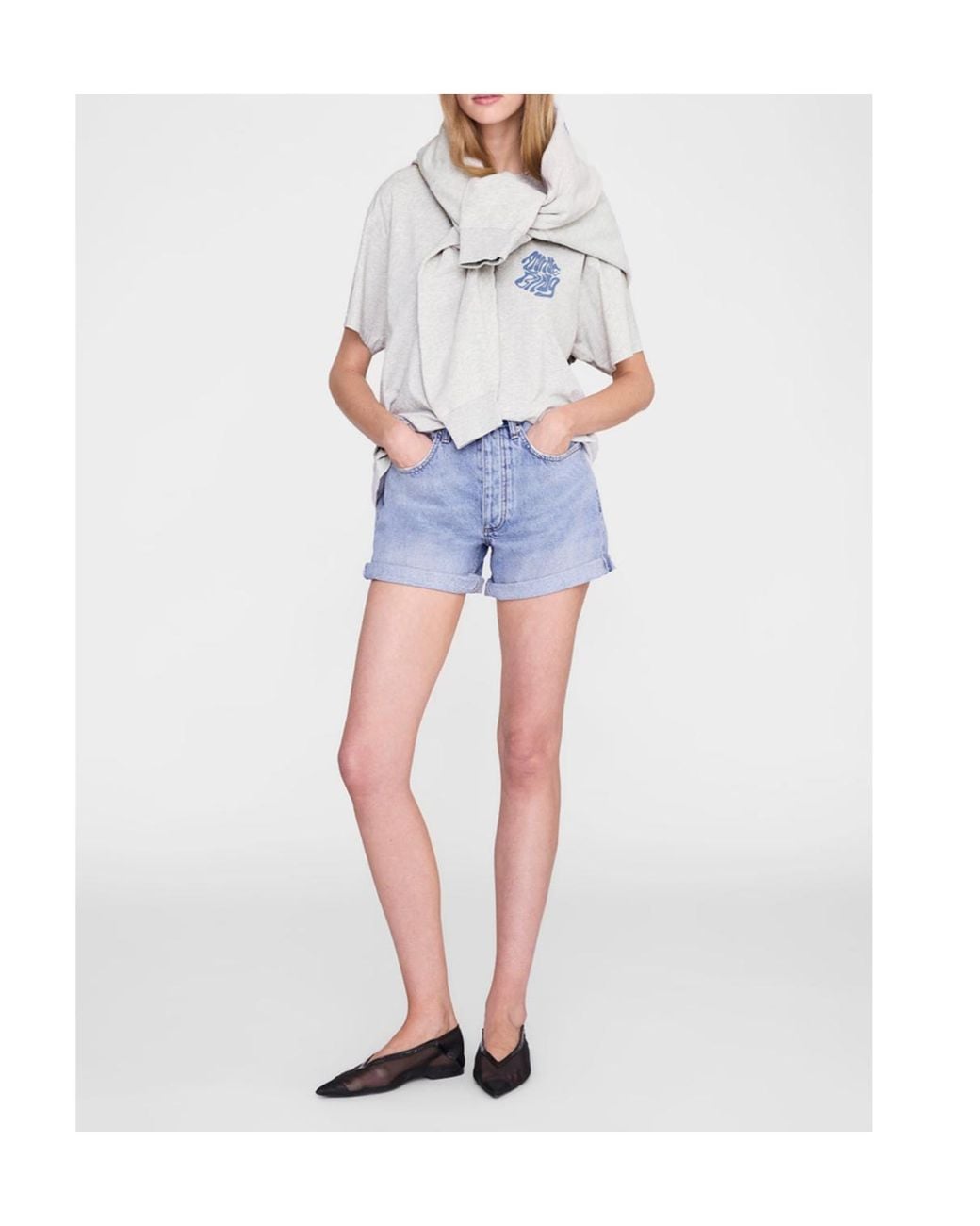 Anine Bing White Cade Logo-Print Cotton T-Shirt
