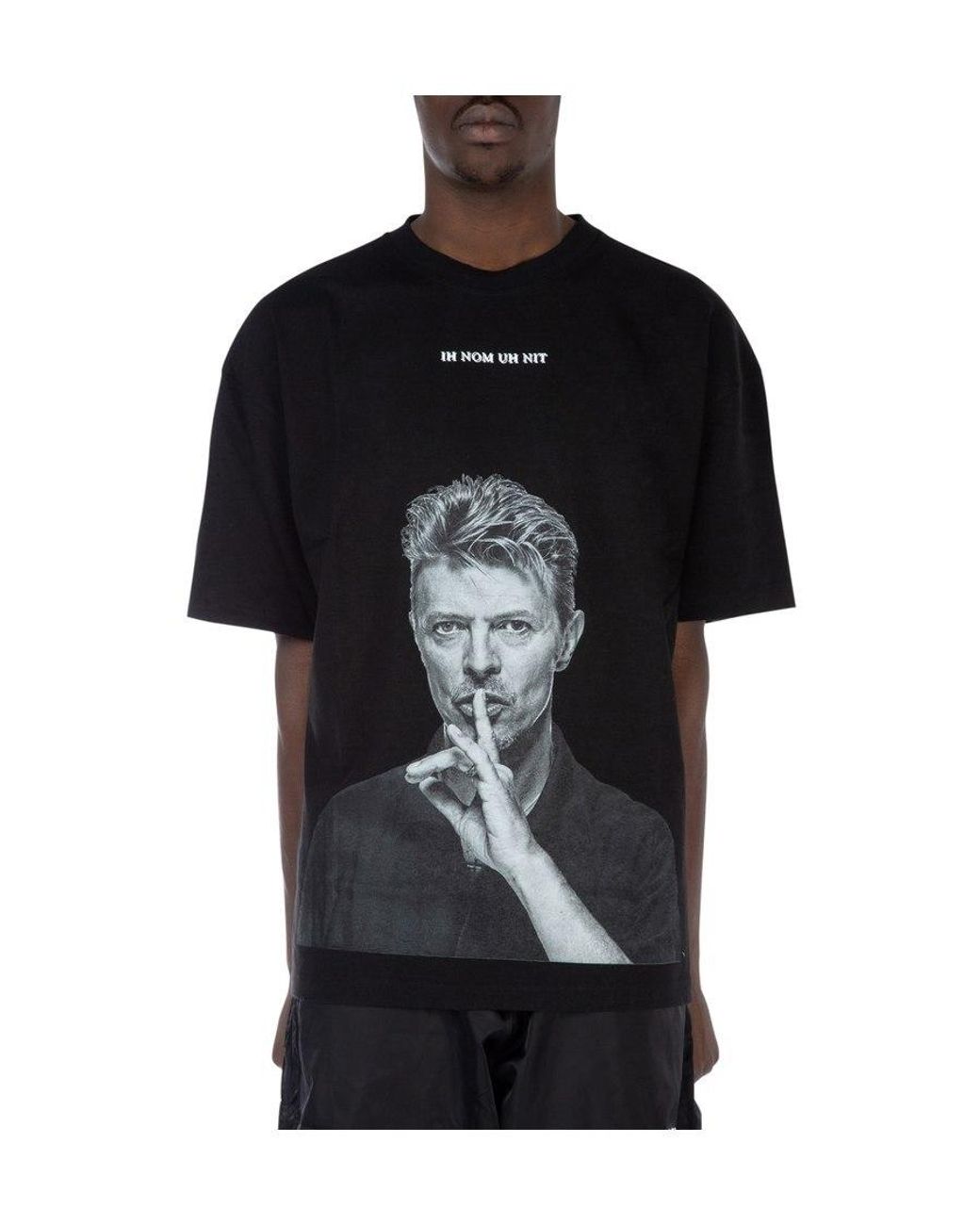 Ih Nom Uh Nit Black Portrait Printed Short-Sleeved T-Shirt for men