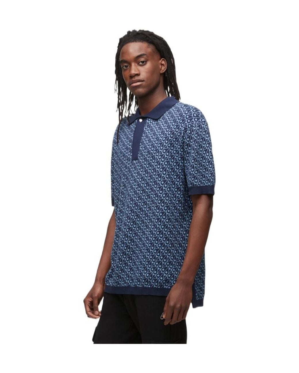 Moose Knuckles Blue Short-Sleeved Polo Shirt for men