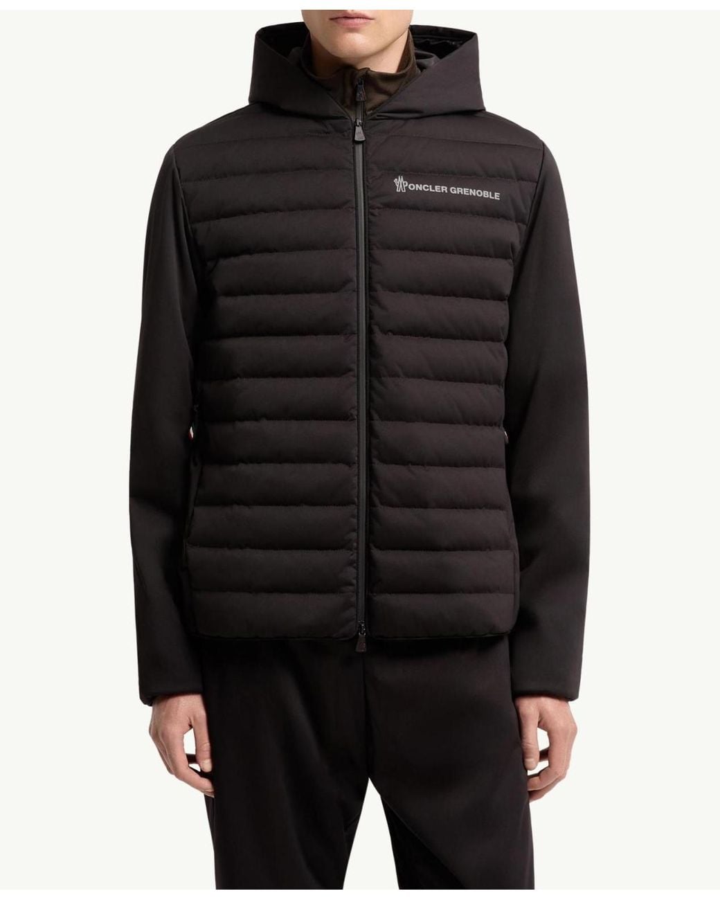 Moncler Black Padded Zip-Up Sweatshirt for men