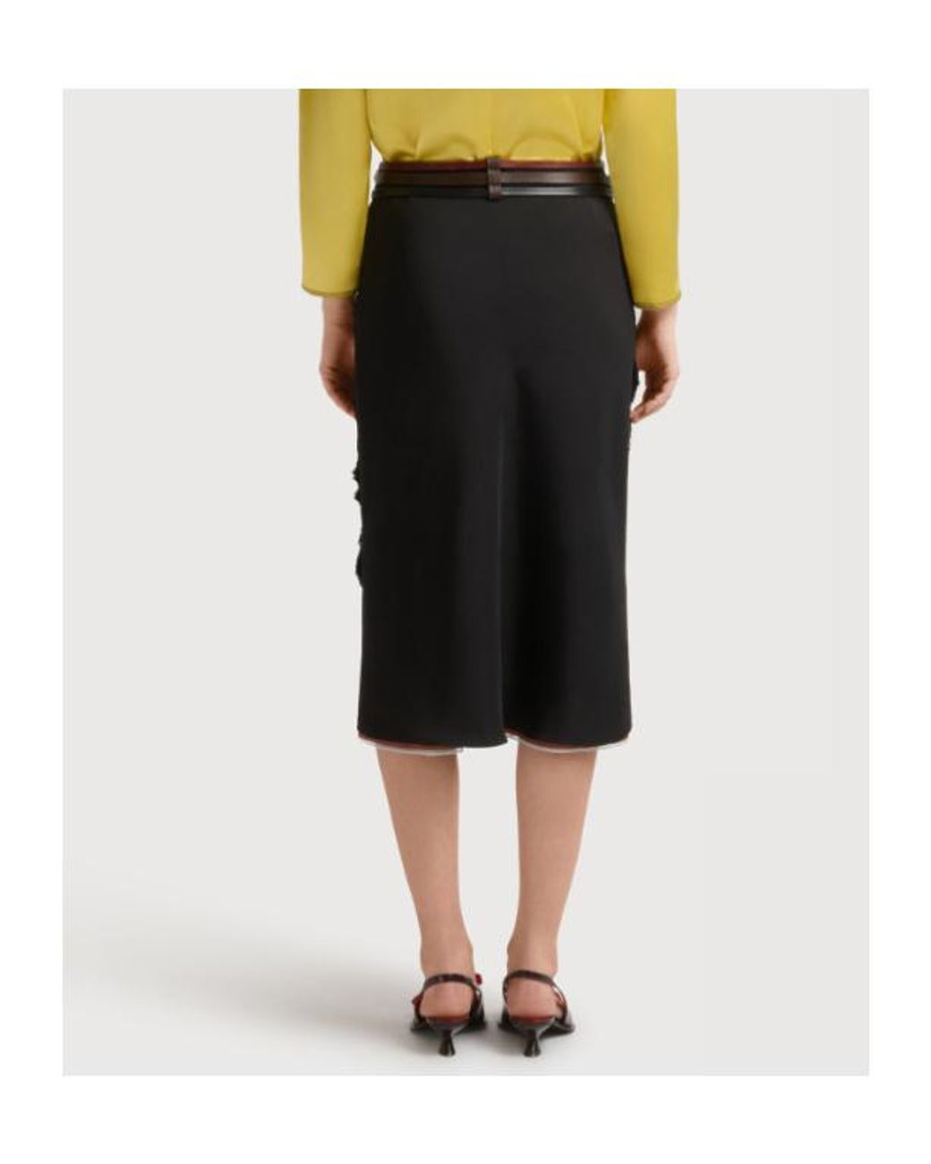 Marni Black Embellished Midi Dress