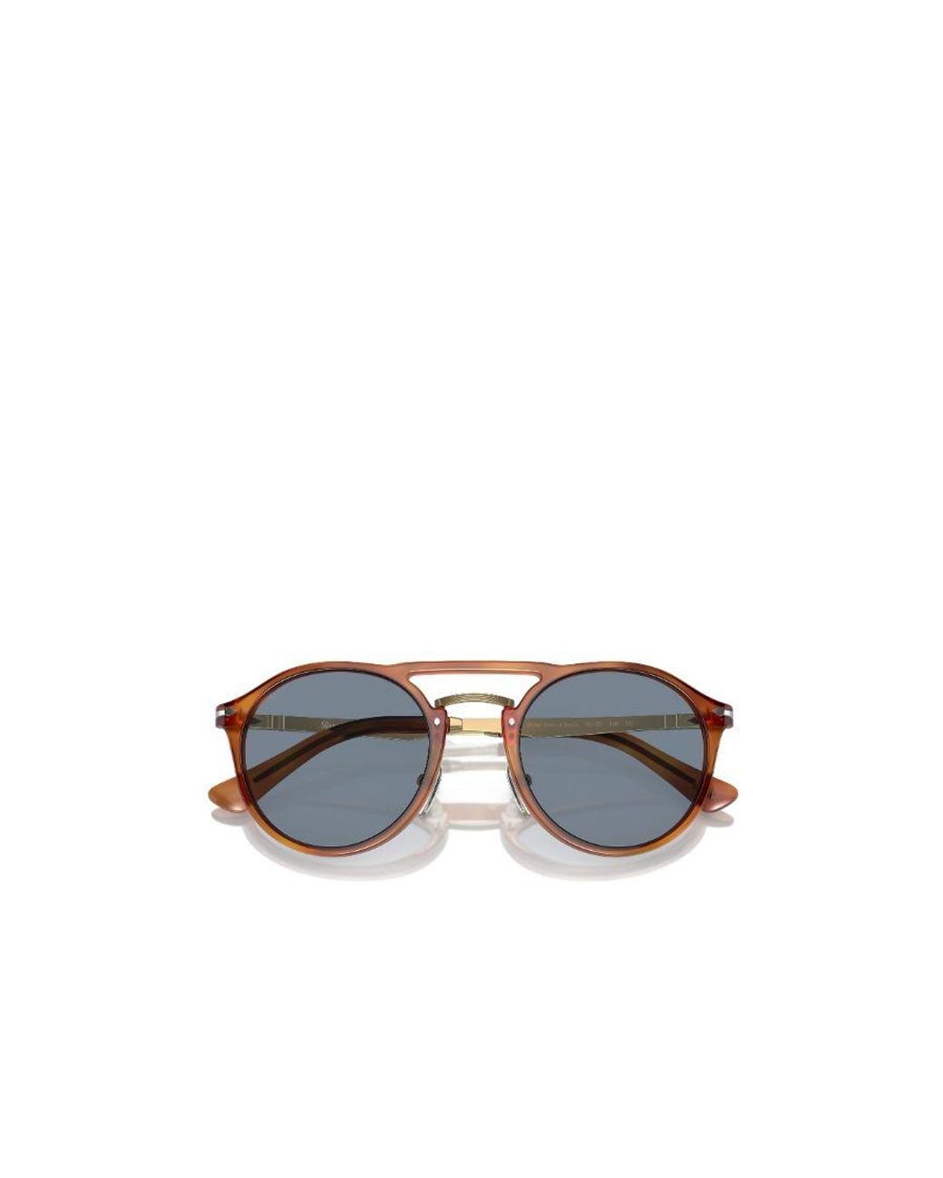 Persol Blue Round Frame Double-Bridge Sunglasses for men