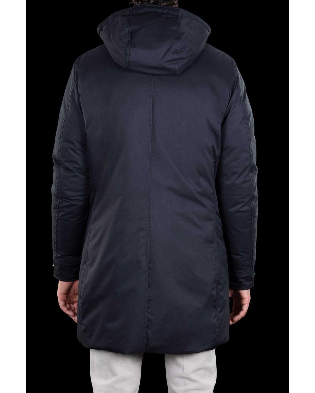 Moorer Blue Technical Gabardine Coat for men
