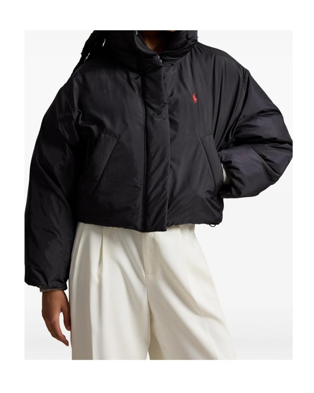 Polo Ralph Lauren Black Button-Fastening Puffer Jacket