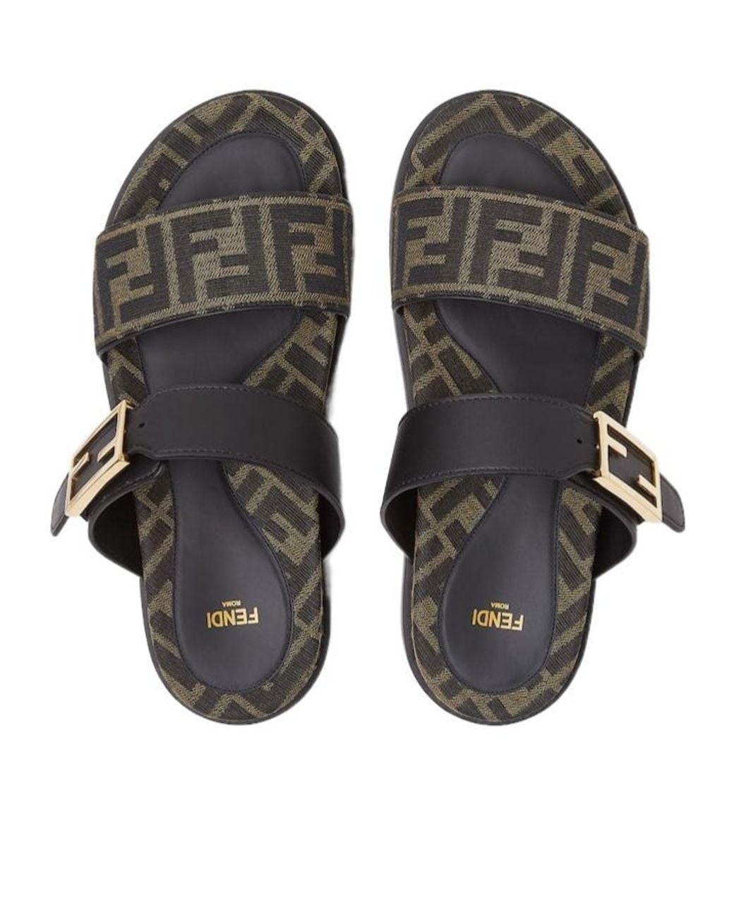 Fendi Black Feel Slip-On Slides