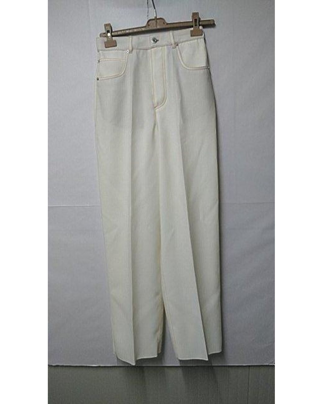 Bottega Veneta White Straight Leg Trousers