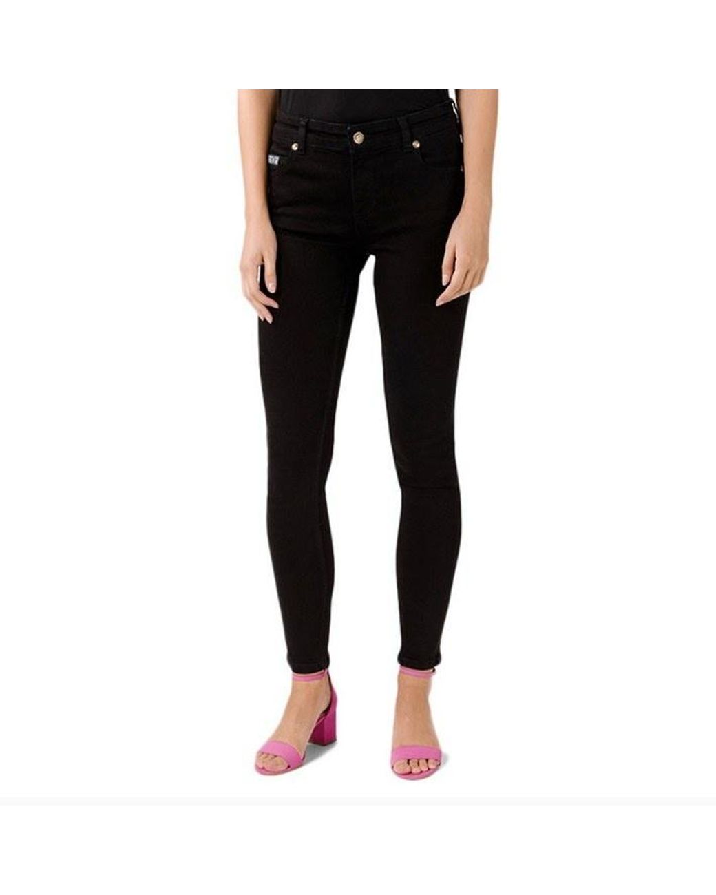 Versace Jeans Black Logo Denim Pants